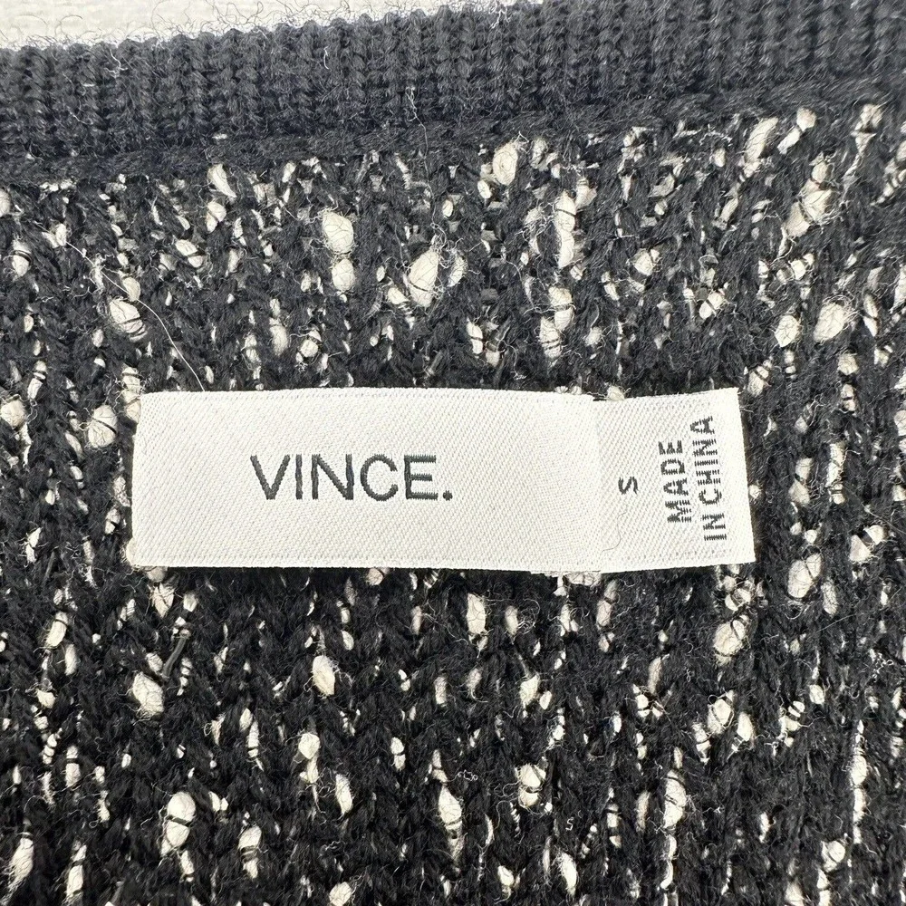 Vince Textured Drape Front Jacket Women‎ Small Black Gray Long Sleeves Career - Picture 10 of 15